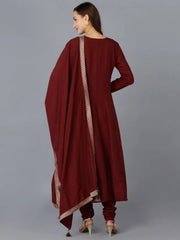 Women Silk Blend Embroidered Kurta Trouser-PKSKD1756