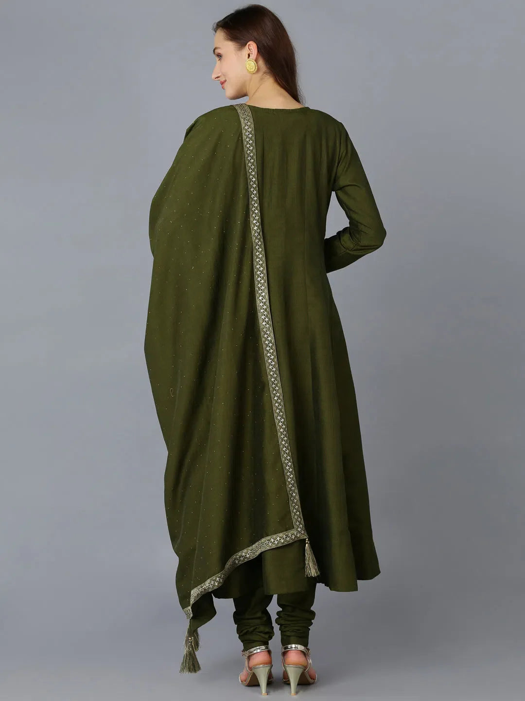 Embroidered Silk Kurta Trouser | Women's Kurta Set with Dupatta