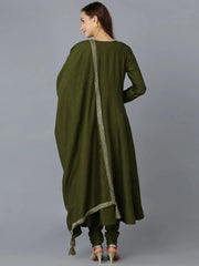 Women Silk Blend Embroidered Kurta Trouser-PKSKD1757