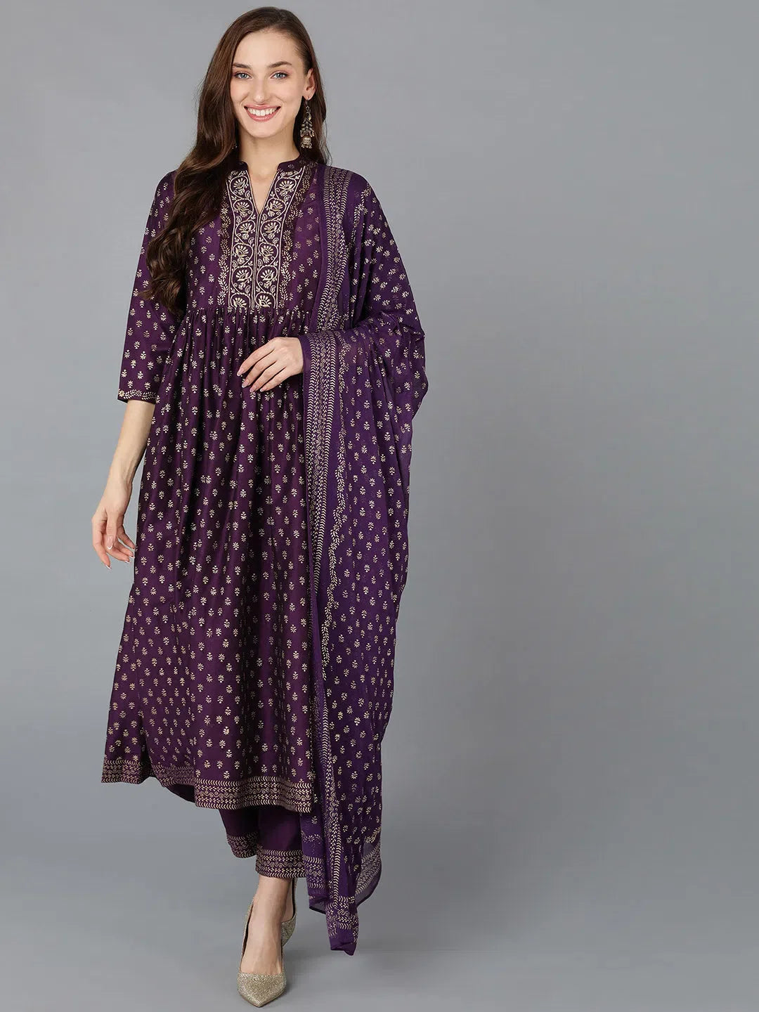 Woven Silk Blend Kurta Set - Women's Designer Kurta Sets