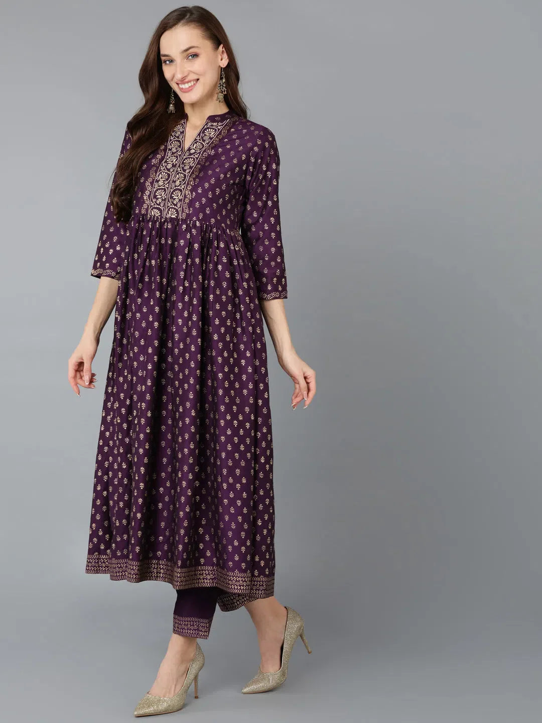 Woven Silk Blend Kurta Set - Women's Designer Kurta Sets