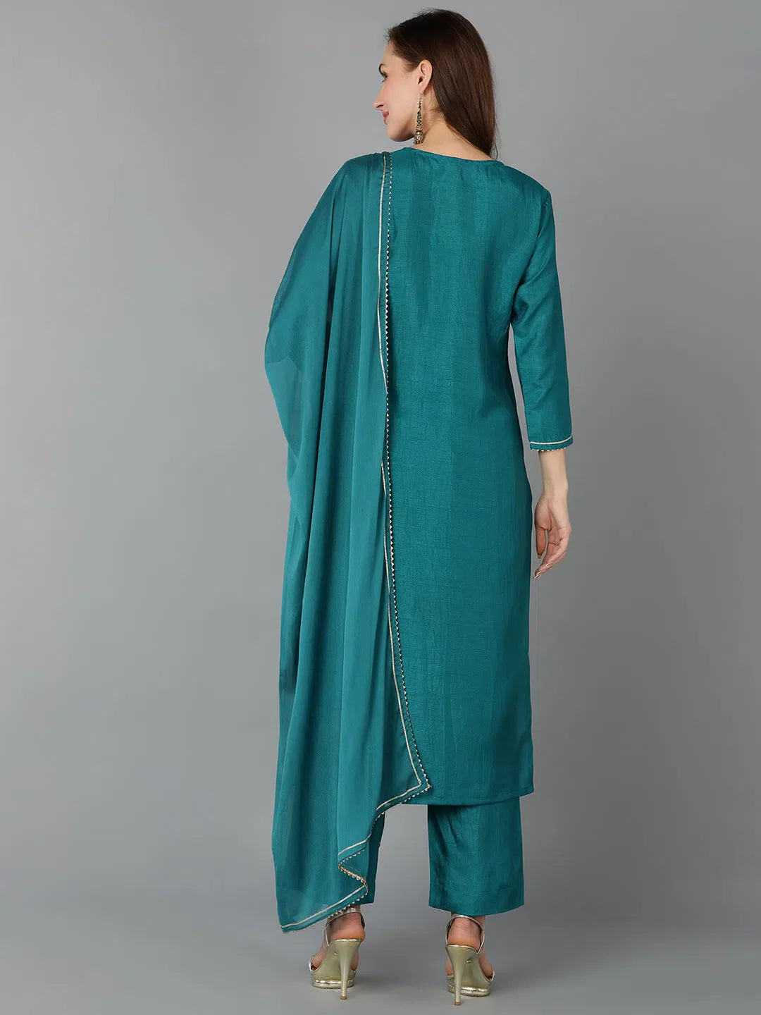 Solid Silk Kurta Set - Elegant Women's Indian Kurta Sets