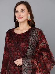 Women Organza Embroidered Kurta Trousers With-PKSKD1798