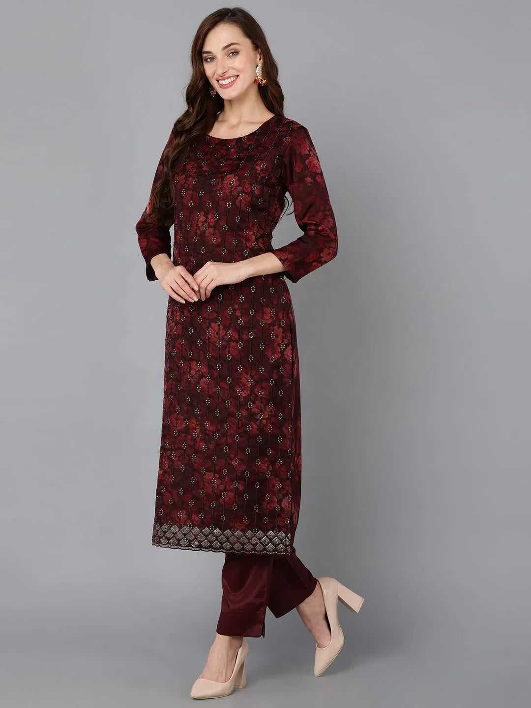 Embroidered Organza Kurta Trouser Set | Designer Kurta Sets