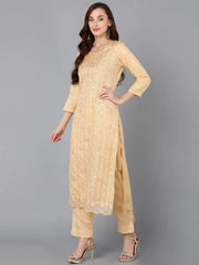 Women Organza Embroidered Kurta Trousers With-PKSKD1802