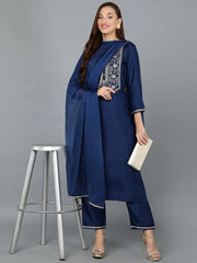 Women Silk Blend Yoke Design Kurta-PKSKD1809