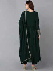 Women Georgette Yoke Design Kurta Trousers