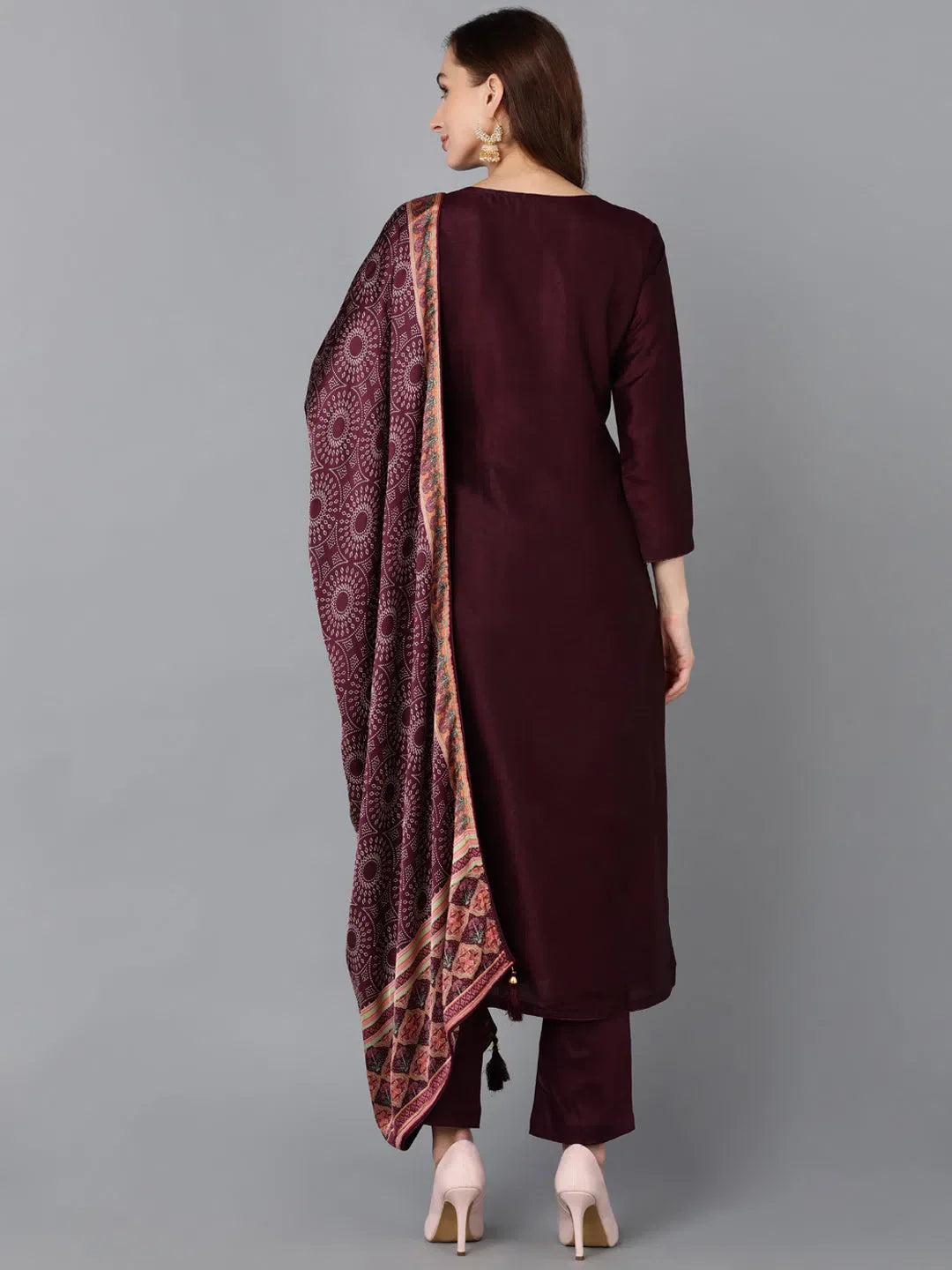 Embroidered Silk Blend Women's Kurta Trousers | Designer Kurta...