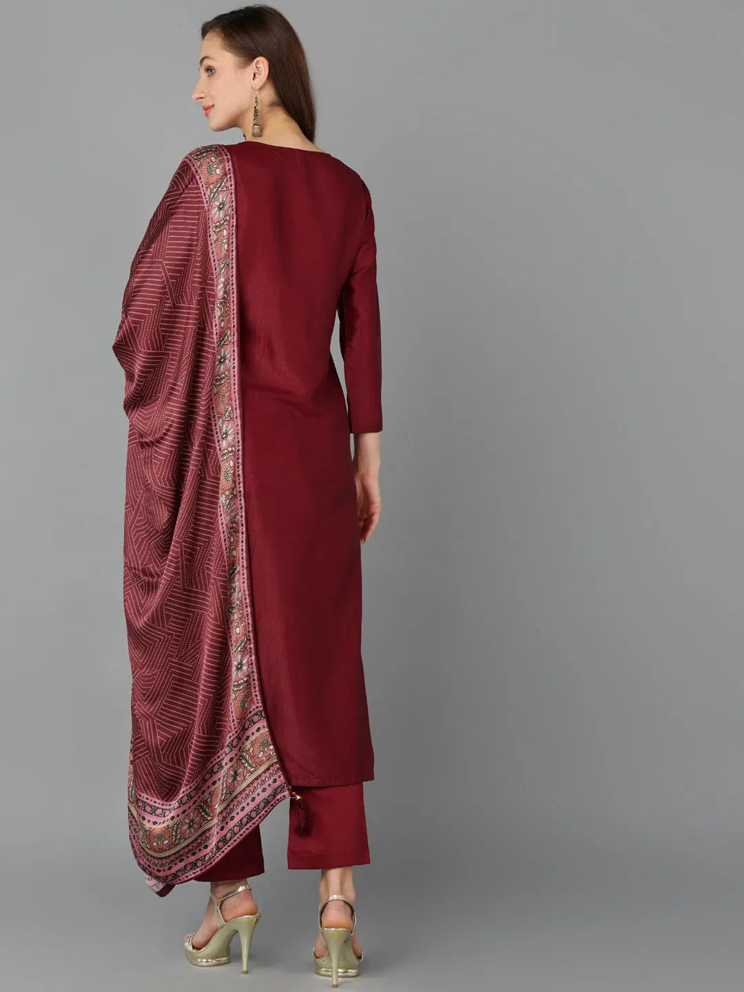 Embroidered Silk Kurta - Designer Indian Kurta Sets for Women