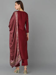 Women Silk Blend Embroidered Ethnic Motifs-PKSKD1847