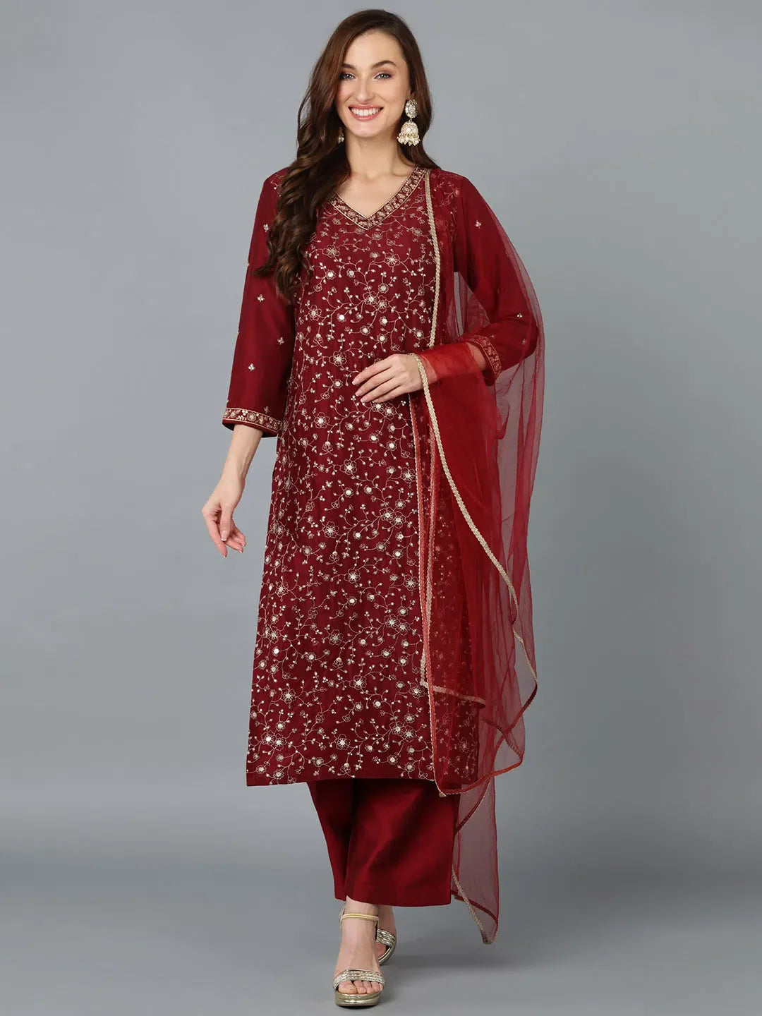 Embroidered Silk Women's Kurta Sets | Designer Kurta Sets