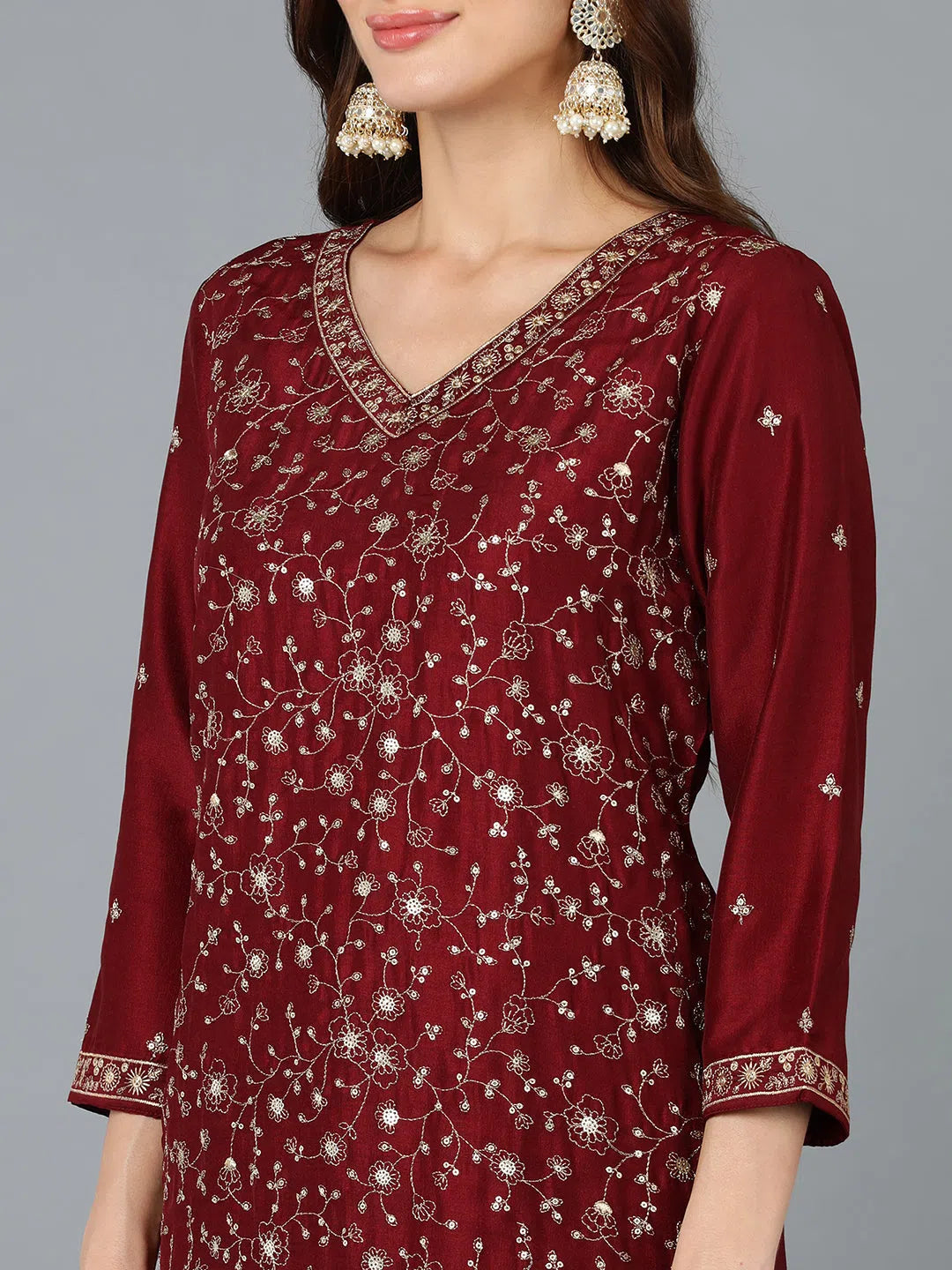 Embroidered Silk Women's Kurta Sets | Designer Kurta Sets