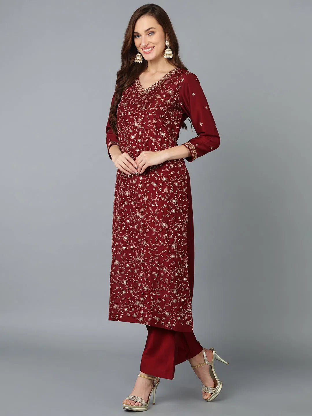 Embroidered Silk Women's Kurta Sets | Designer Kurta Sets