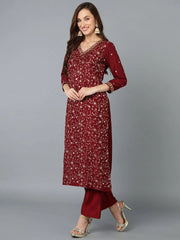 Women Silk Blend Embroidered Ethnic Kurta-PKSKD1849