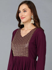 Women Georgette Yoke Design Kurta Trouser