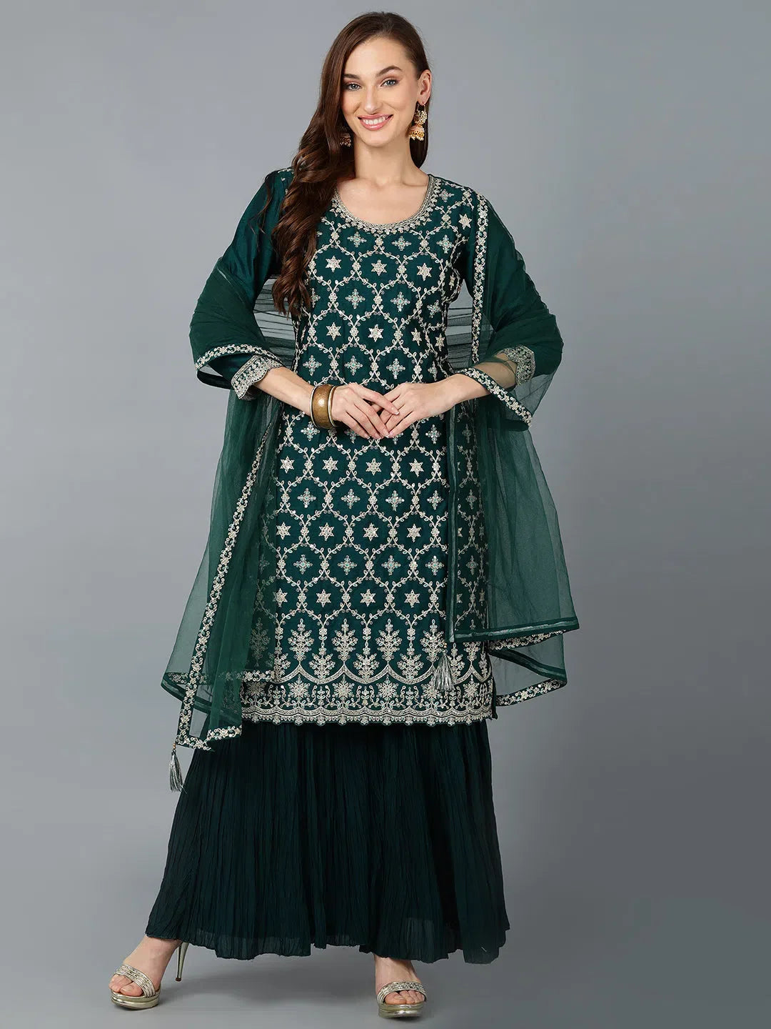 Women's Silk Abstract Kurta | Designer Indian Kurta Sets