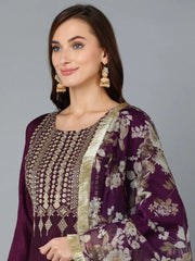 Women Silk Blend Yoke Design Kurta-PKSKD1870