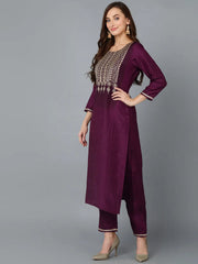 Women Silk Blend Yoke Design Kurta-PKSKD1870