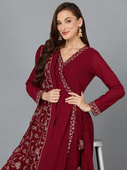 Fuschia Georgette Angrakha Pant With Dupatta PKSKD1911