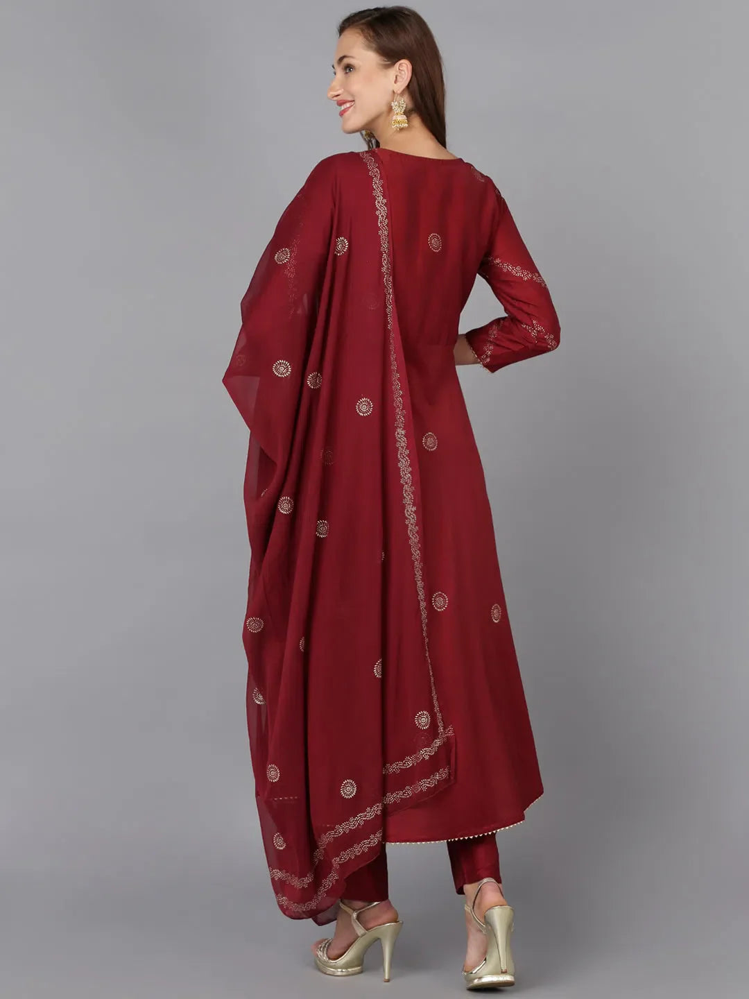 Maroon Rogan Work Silk Blend Lehenga | Women's Party Wear