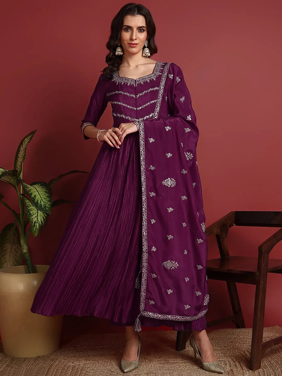 ethnic purple dress Dress Luiza Purple Ethnic