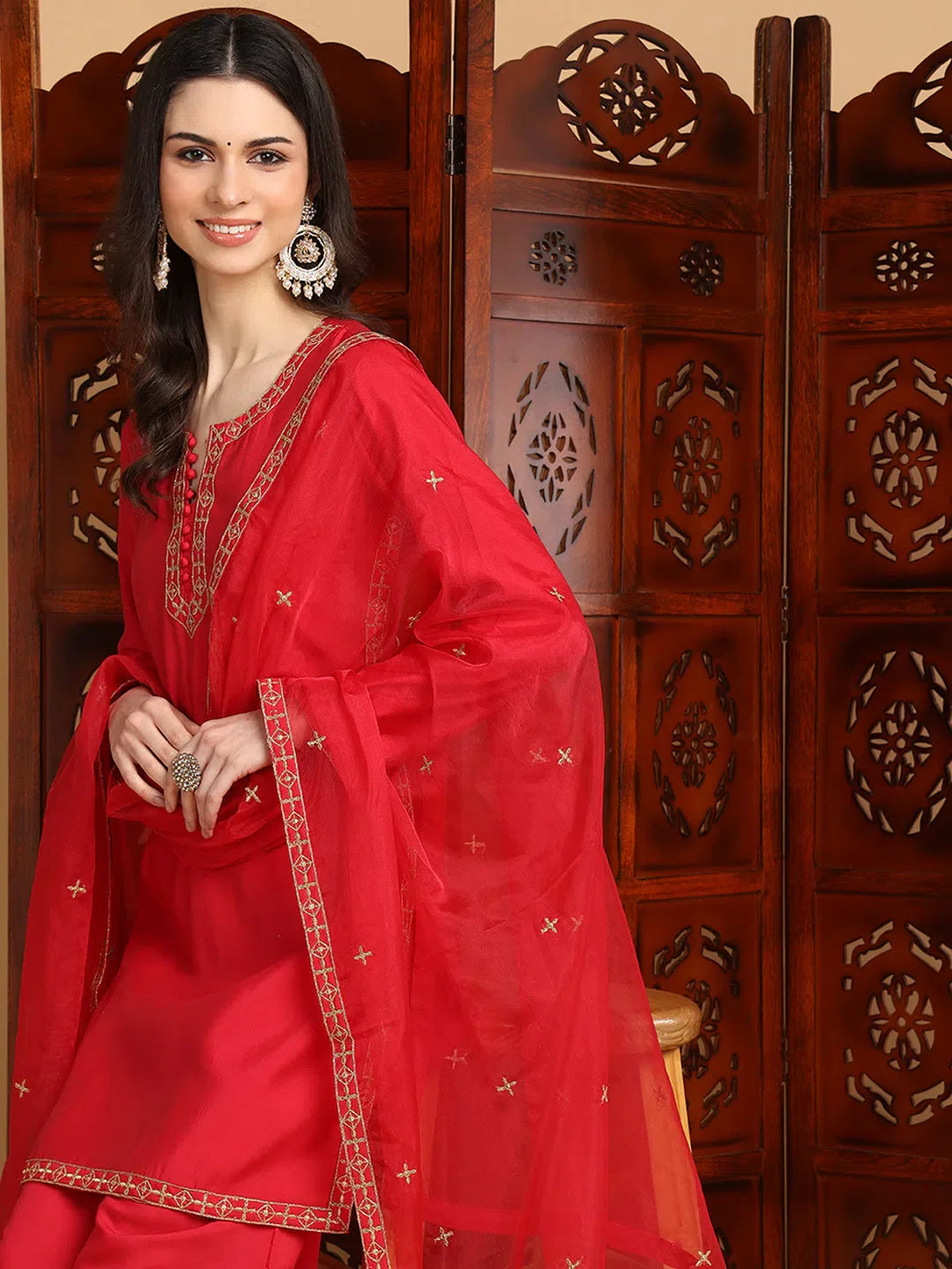 Fuchsia Kurta Palazzo Set - Women's Palazzo Pants Set for Fest...