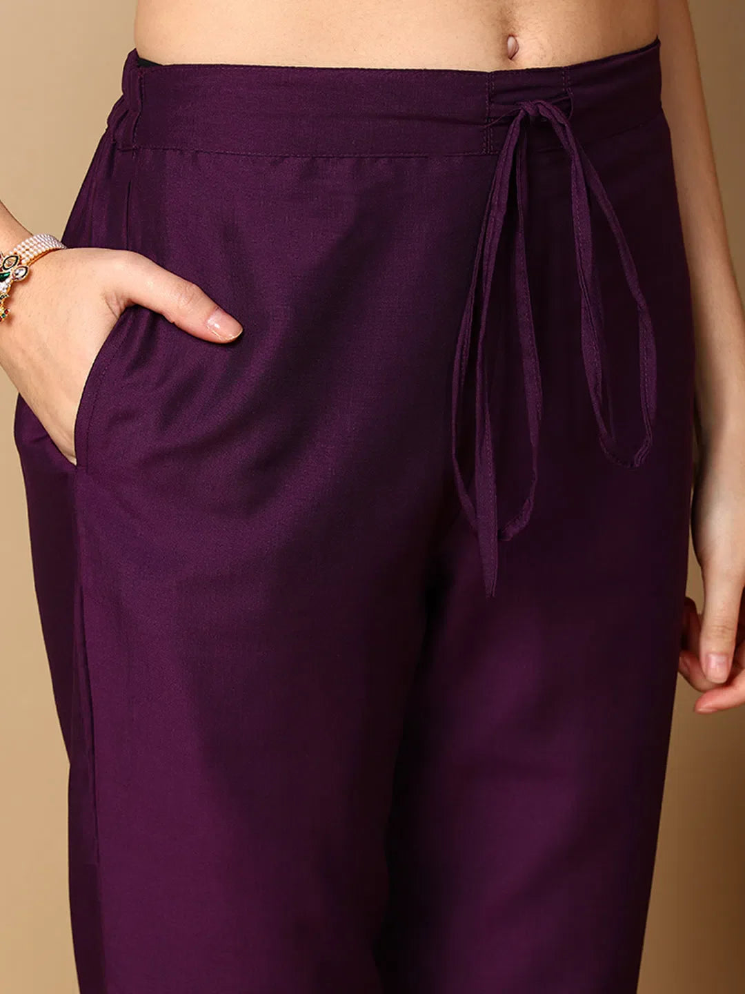 Purple Embroidered Kurta Pant Set with Dupatta | Women's Kurta...