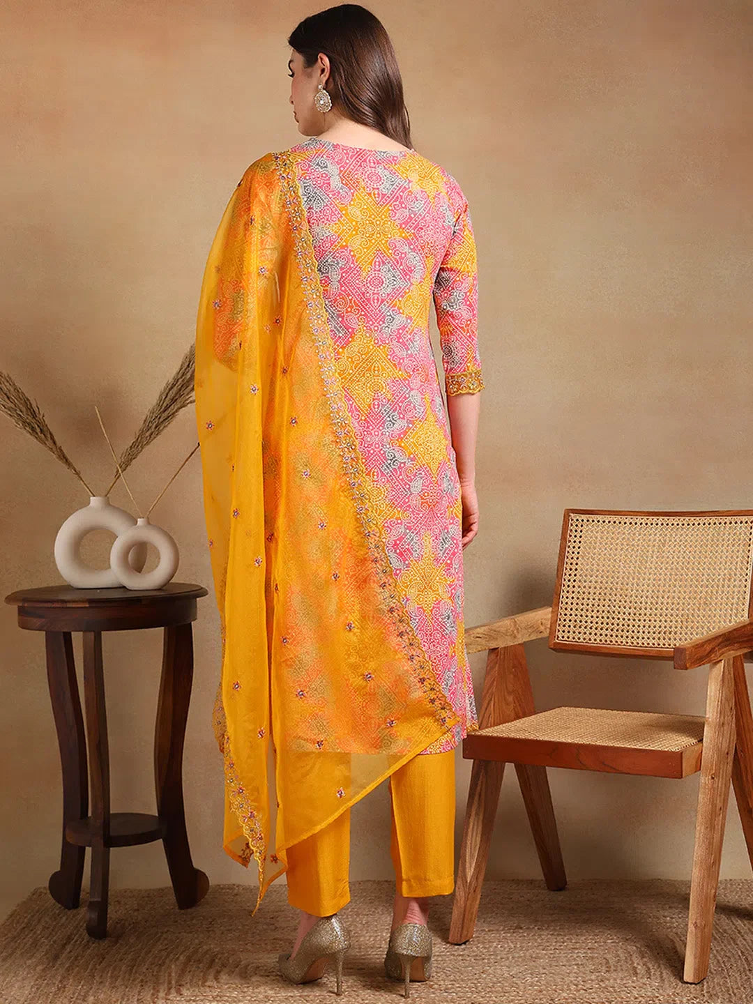 Yellow Women's Kurta Set with Dupatta | Indian Kurta Sets - Style 1