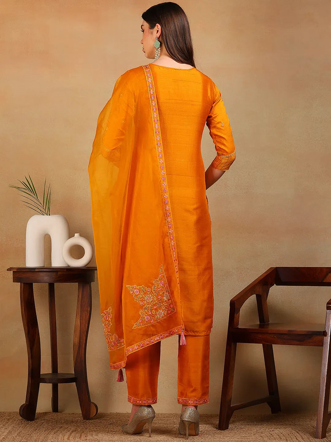 Mustard Kurta Set with Dupatta | Indian Women's Kurta Sets