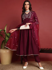 Cotton Solid Maroon Indian Ethnic