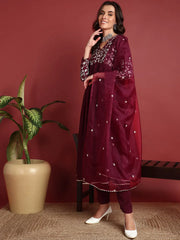 Cotton Solid Maroon Indian Ethnic