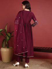 Cotton Solid Maroon Indian Ethnic