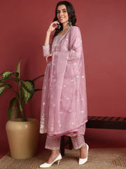 Organza Solid Pink Indian Ethnic-PKSKD2387