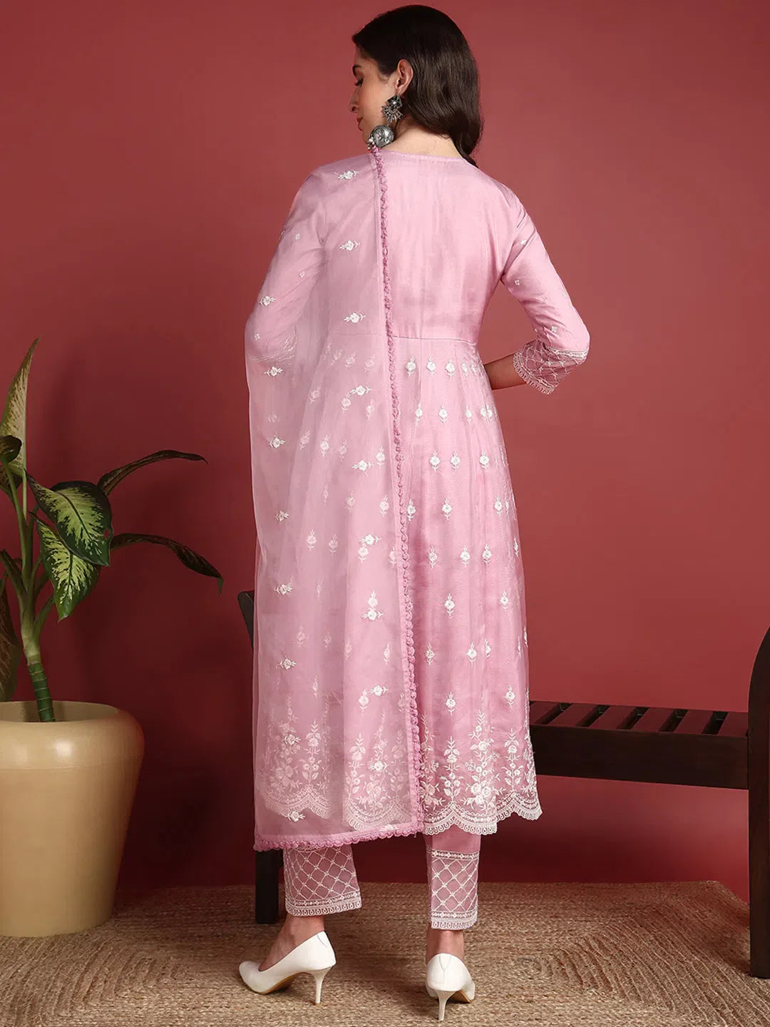 Pink Organza Ethnic Lehenga Choli - Wedding Lehenga Collection