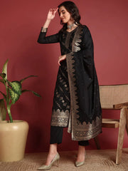 Polyester Ethnic motifs Black Indian Ethnic