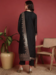 Polyester Ethnic motifs Black Indian Ethnic