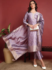 Polyester Ethnic motifs Purple Indian Ethnic