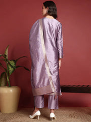 Polyester Ethnic motifs Purple Indian Ethnic