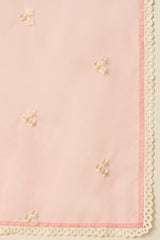 Pink Organza Solid Embroidered A-Line Dhoti Style Suit Set PKSKD2439