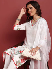 Cotton Floral White Indian Ethnic-PKSKD2448