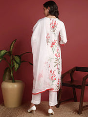 Cotton Floral White Indian Ethnic-PKSKD2448
