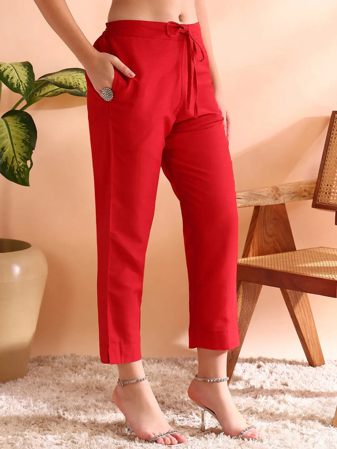 Red Floral Kurta Set with Dupatta | Women's Indian Kurta Sets