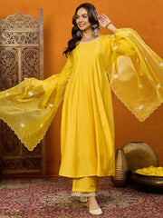 Cotton Solid Yellow Indian Ethnic-PKSKD2456