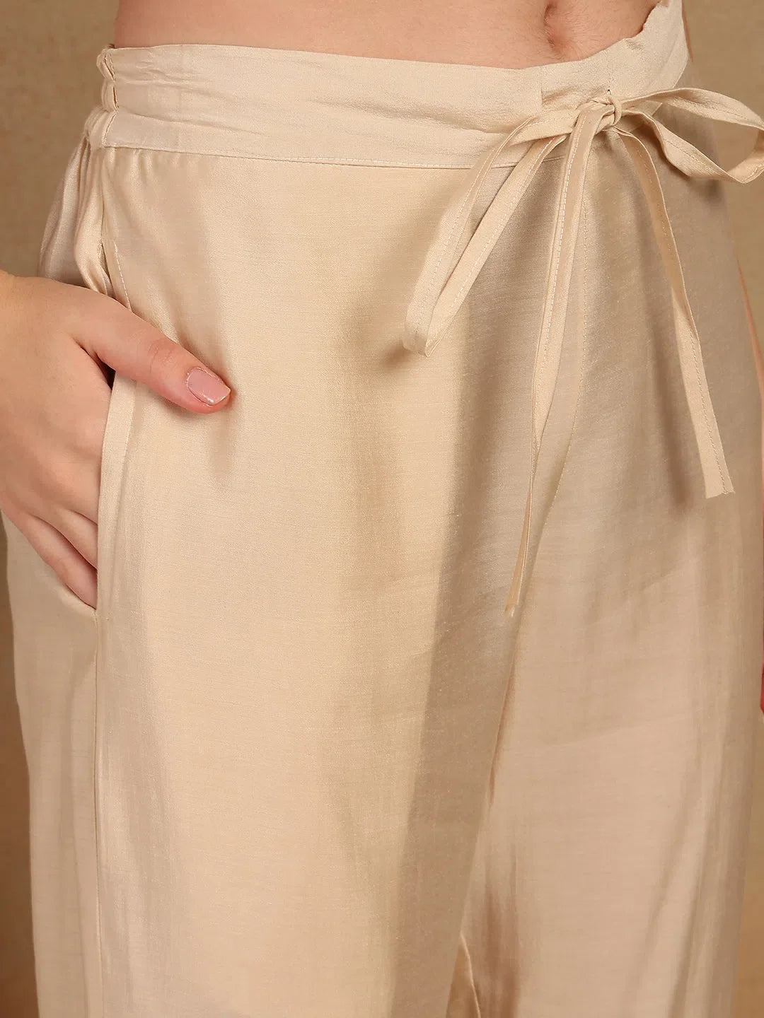 Cream Embroidered Kurta Set | Women's Indian Designer Kurta