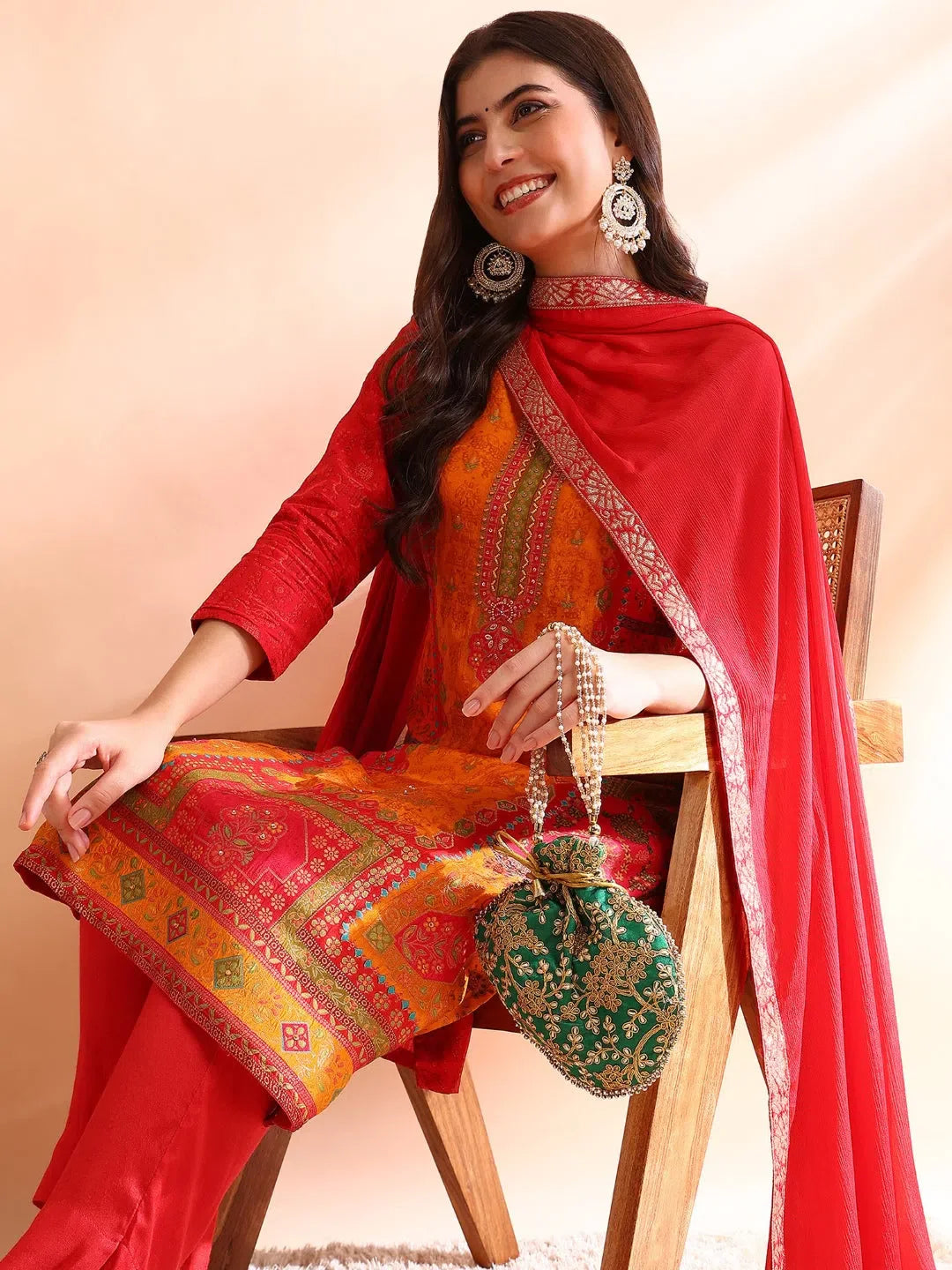 Red Silk Kurta Set with Dupatta | Women's Designer Kurta Sets
