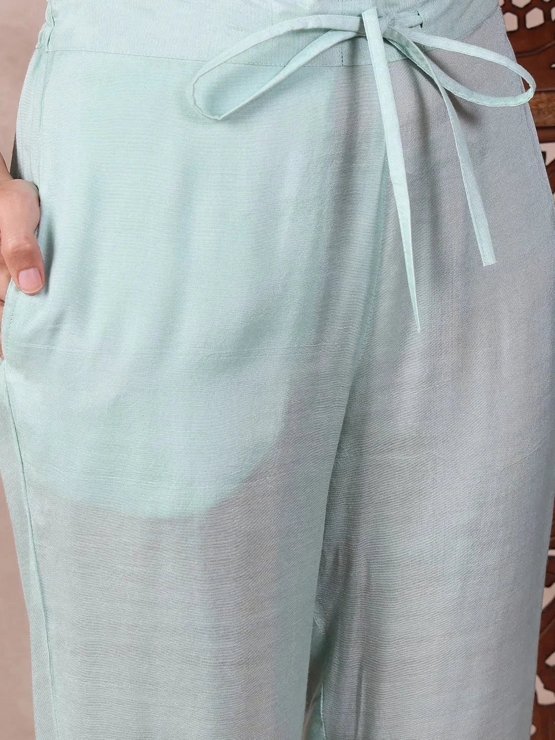 Blue Floral Kurta Set with Dupatta | Women Indian Kurta Sets - Style 1