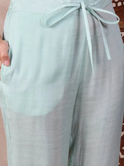 Women Blue Polyester Floral Printed Straight Kurta Trouser With Dupatta-PKSKD2607