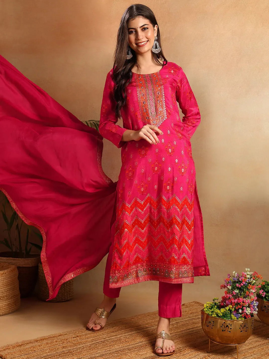Pink Silk Kurta Set with Dupatta | Women's Designer Kurta Sets