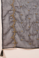 Black Silk Blend Embroidered Straight Kurta Palazzos With Dupatta HOPPKSKD2722