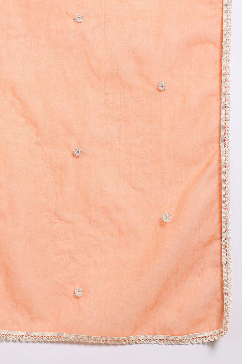 Orange Silk Blend Solid Embroidered Anarkali Suit Set PKSKD2760 | Desi
